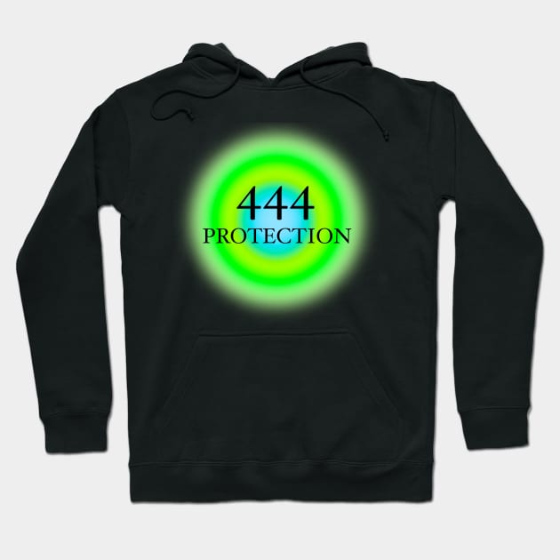 444 Angel Numbers Protection Glowing Aura Hoodie by Scarlett Blue